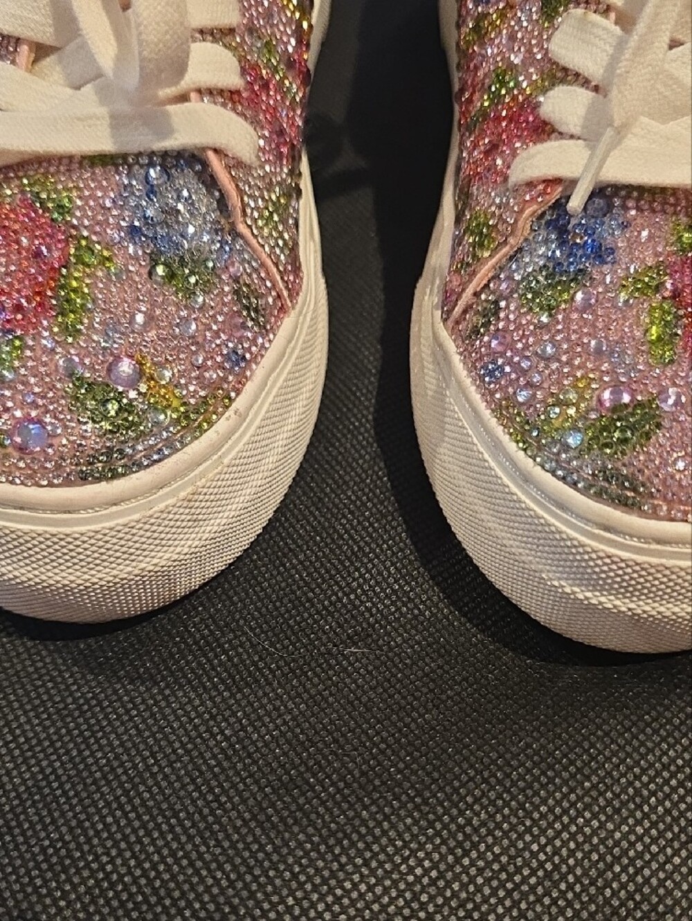Betsey Johnson Pink Multi Crystal Floral Sneakers - Picture 5 of 7